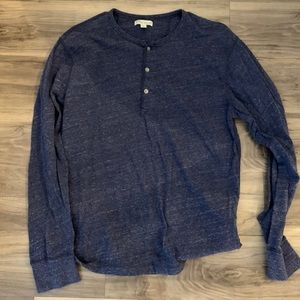 Blue J Crew semi button down long sleeve